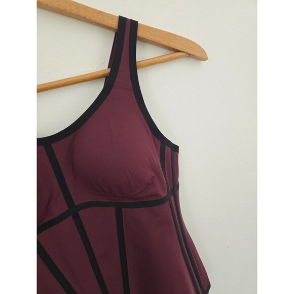 Honeylove Boldness Tank Compression Top Shapewear Wireless Cups Burgundy Red XL - Picture 4 of 11